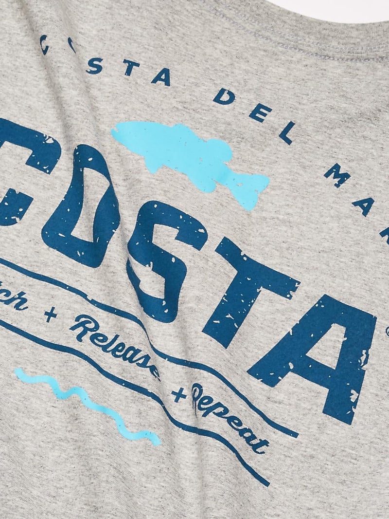Costa Del Mar Topwater Short Sleeve T Shirt, Gray Heather, Medium - Image 4